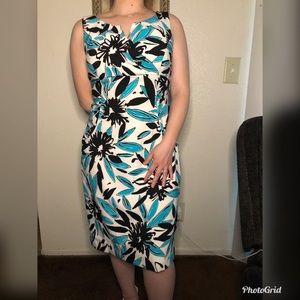 Floral Sleeveless Sheath Dress for Special Events